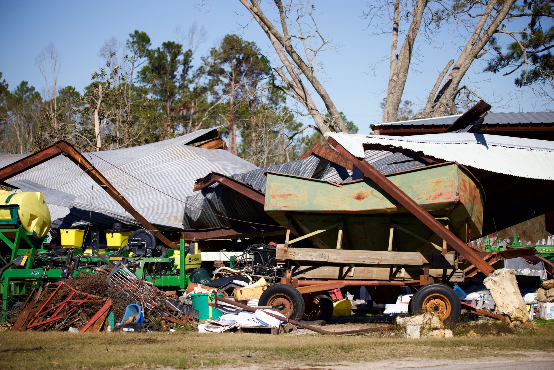 The collapsed barn